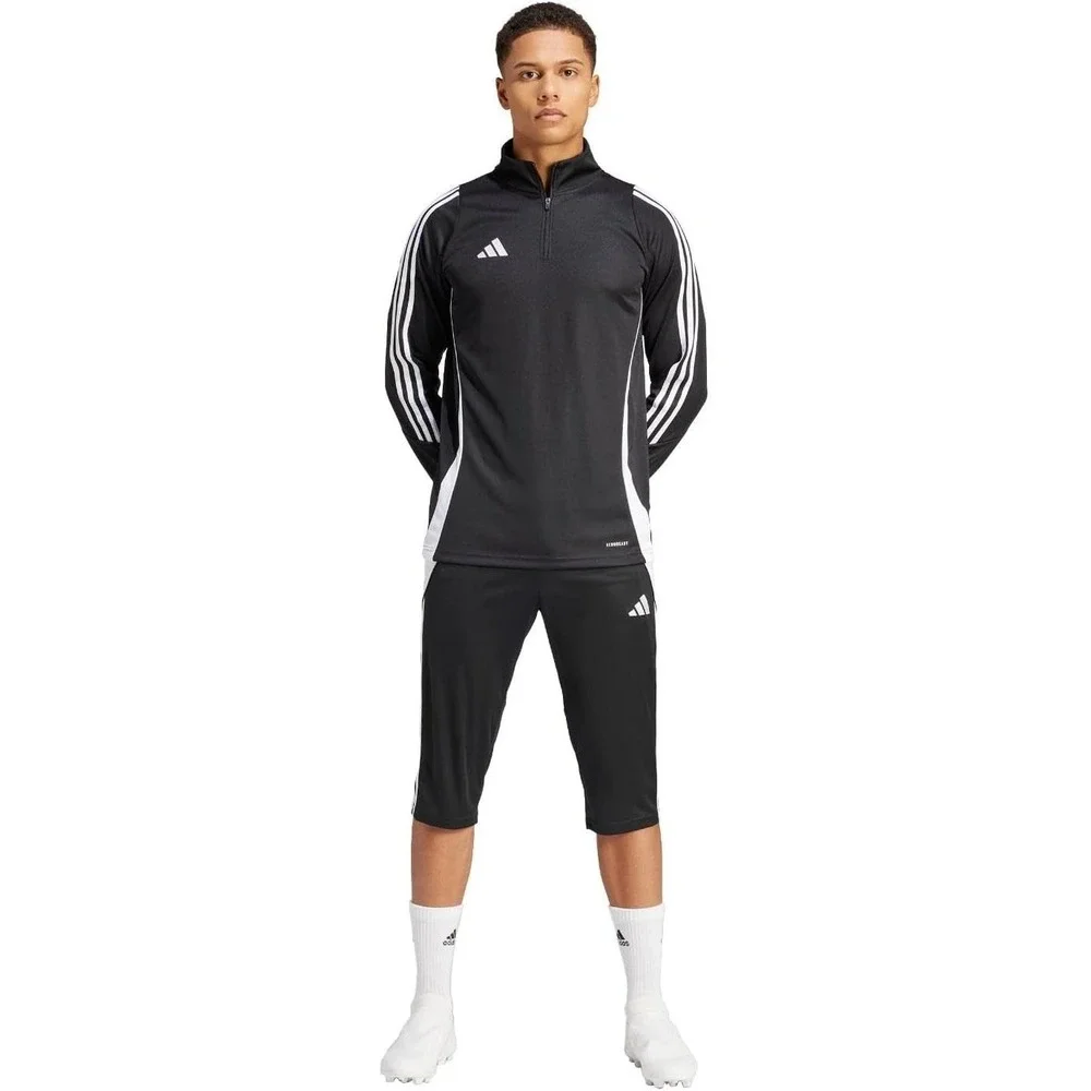 NEW Adidas Tiro24 Slim Fit 3/4 Pants Men's XS Black White Elastic Waist Comfort